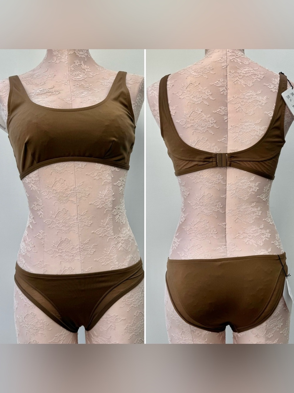 Wolford Sheer Sculpting Bikini Swim Set Scoop Top Bottom $455